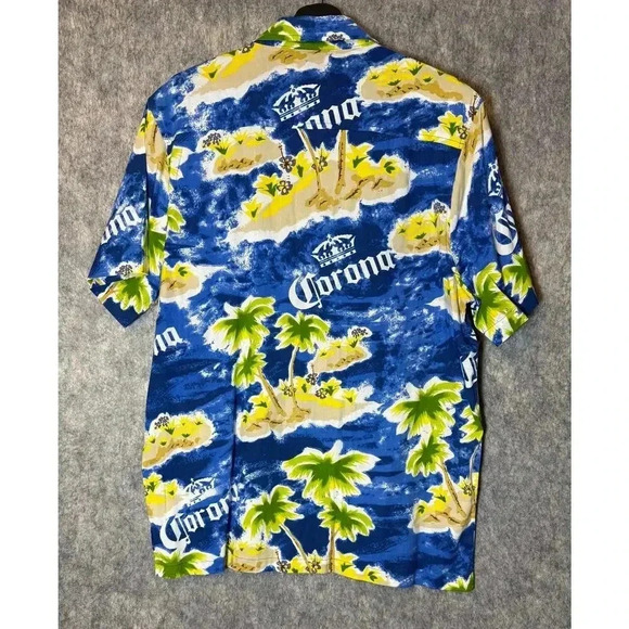 NWOT Corona Blue Floral Front Button Down Shirt - XL - Picture 4 of 7